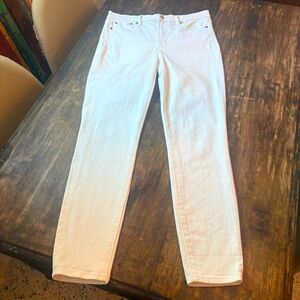 J CREW White Denim Jeans!  Some stretch! Taper leg! No stains! Size 28